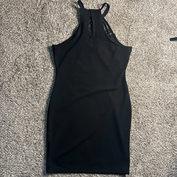 Almost Famous Black Embellished Halter Bodycon Dress - Size S - Picture 3 of 6